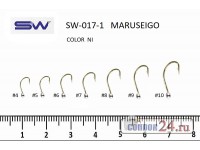 Крючки с напайкой SUNG WOON Maruseigo SW-017-1, цвет белый никель, уп.50 шт.